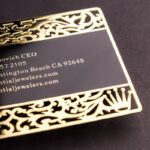 Gold Metal Business Cards print quality close up