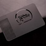 Black Metal Business Cards print quality close up