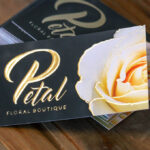 Raised Foil Business Cards print quality close up