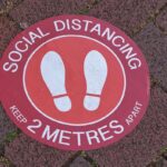 Social Distancing Floor Decals design example